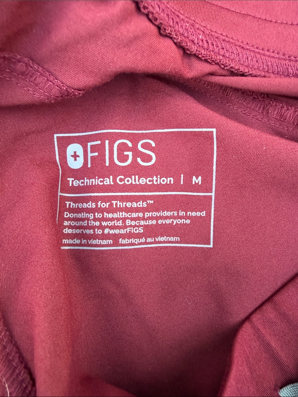 NWT! Figs Burgundy V-Neck Scrub Set - Picture 7 of 7
